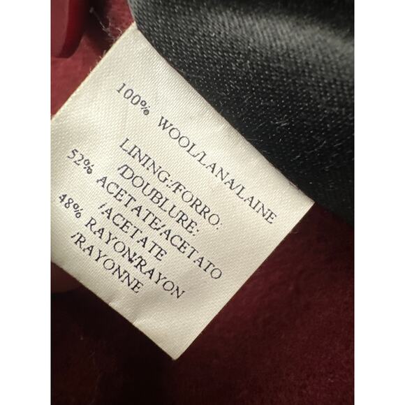 Eileen Fisher Wool Burgundy Boxy Button Front Coat Size Medium - Picture 7 of 8